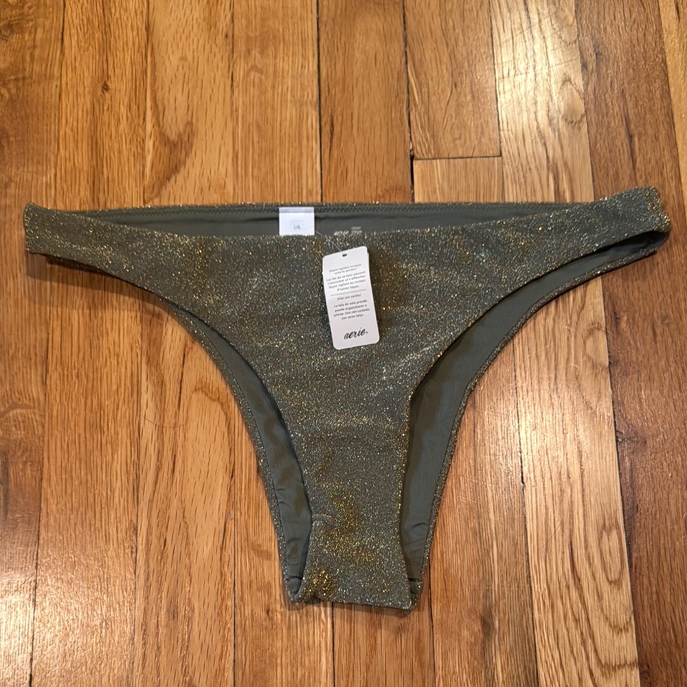 Aerie Glittery Olive Bralette - Picture 5 of 7